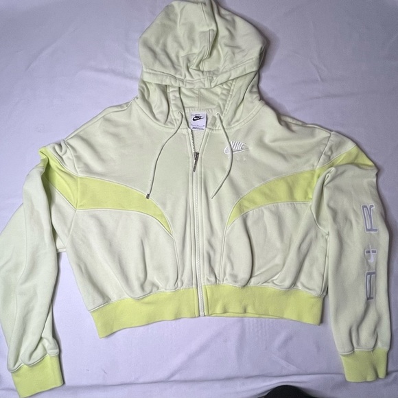 Nike Women's Light Cream and Yellow Zip-Up Jacket - Picture 1 of 11